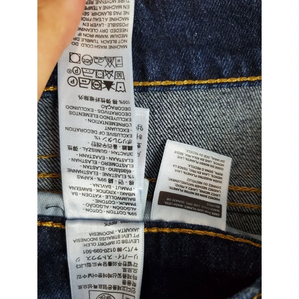 Levis 505 Mens Jeans Sz 34 X 30 Blue Denim Stretch Medium Wash Straight Leg